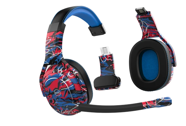 Rand McNally ClearDryve 220 Convertible Wireless Bluetooth Headphones - Certified Refurbished in Graffiti design, featuring detachable components and vibrant colors, perfect for style-conscious drivers.